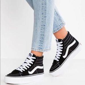 Black and white vans